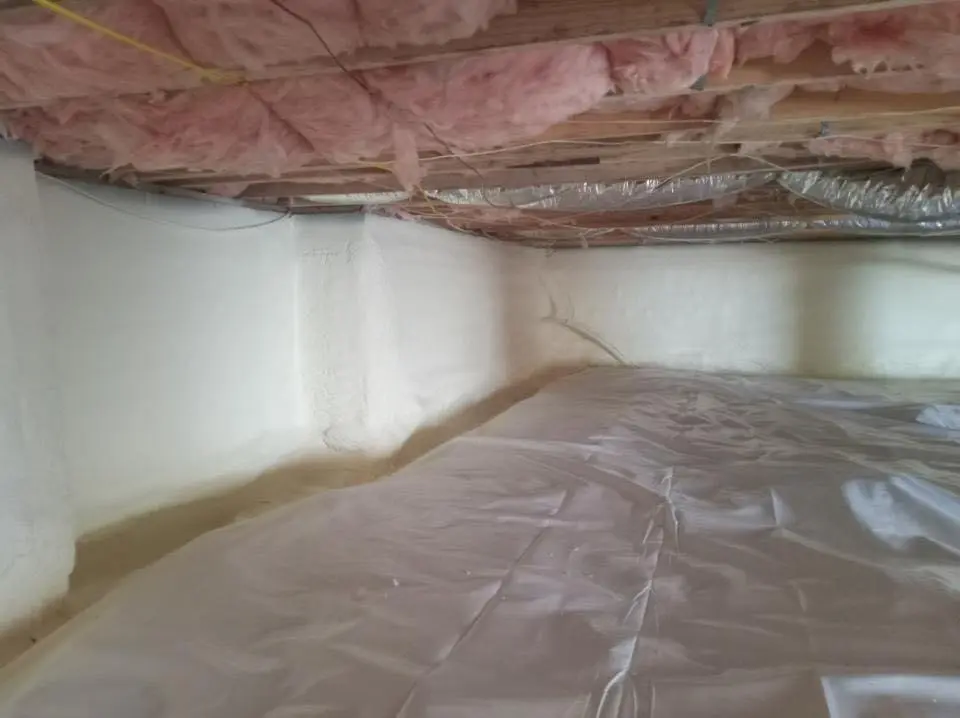 Crawl space encapsulation with closed-cell spray foam for Flat Roof Repair in Van Alstyne